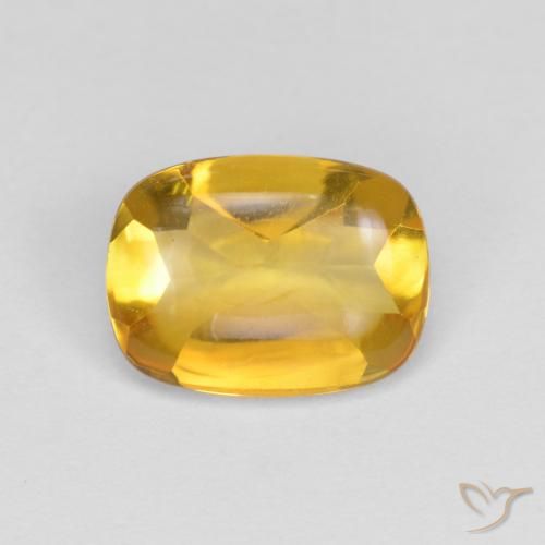 1.28克拉天然黄水晶，软垫，透明