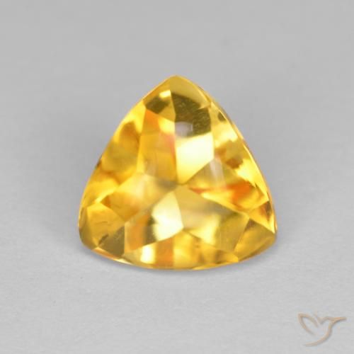 1.72ct 天然 中金 黄水晶, 胖三角形, 透明