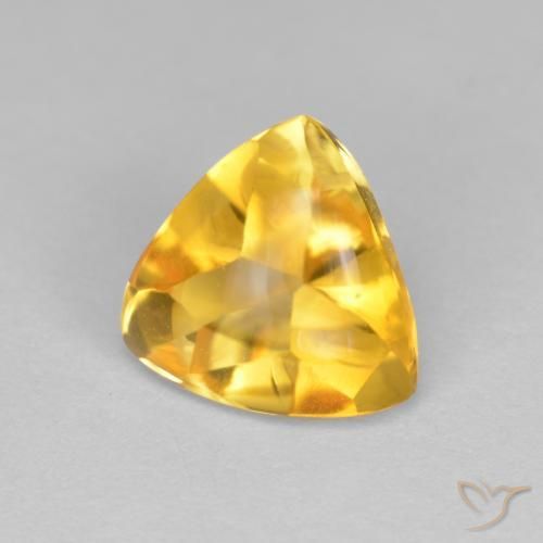 1.72克拉天然黄水晶，胖三角形，透明