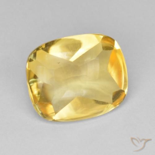 4.96克拉天然黄水晶，软垫，透明