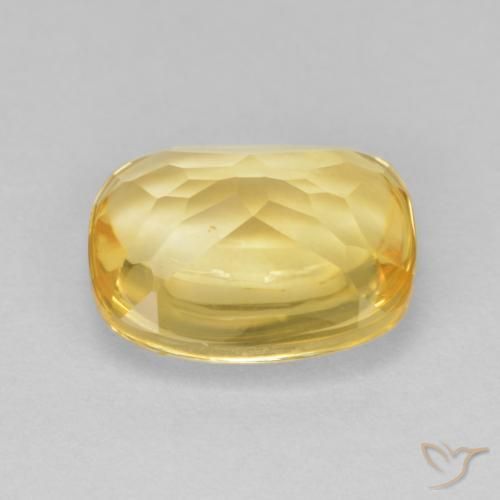 4.96克拉天然黄水晶，软垫，透明