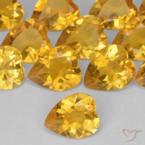 0.45ct 天然 中金 黄水晶, 心形, VS