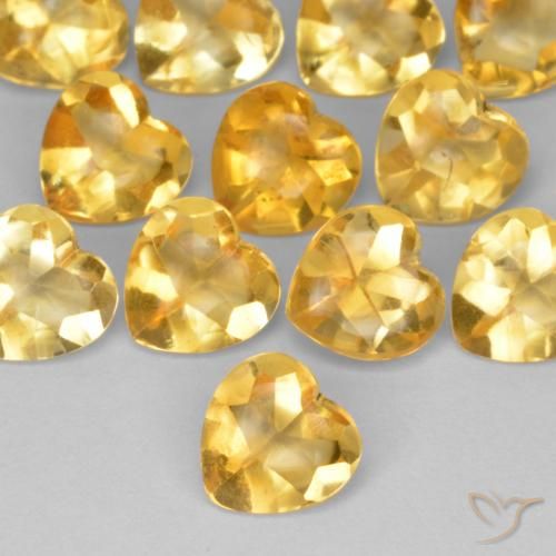 0.77ct 天然 深金橙色 黄水晶, 心形, 透明