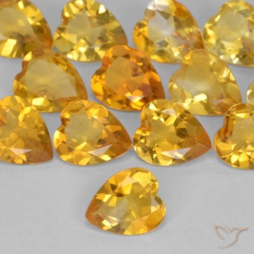0.44克拉天然黄水晶，心形，VS