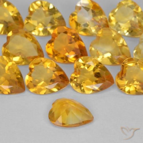 0.44克拉天然黄水晶，心形，VS