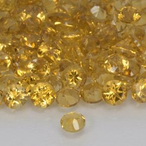 0.17克拉天然金色黄水晶，圆形切割，3.64毫米，VVS-VS