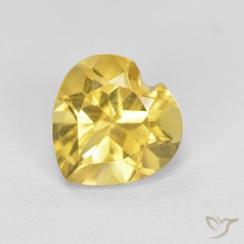 0.76ct 天然 托斯卡纳黄 黄水晶, 心形, VVS-VS