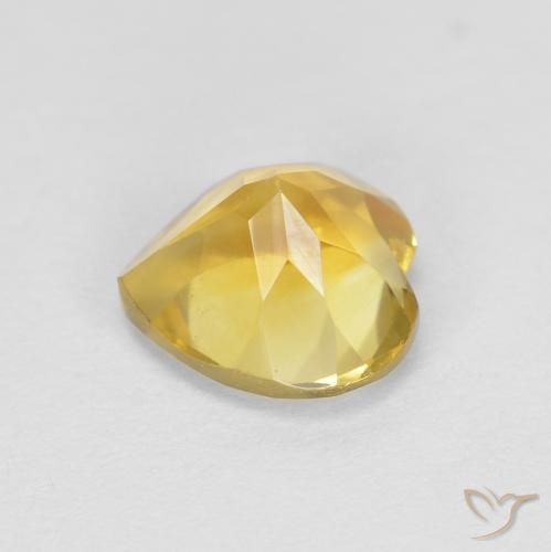 0.76克拉天然黄水晶，心形，VVS-VS