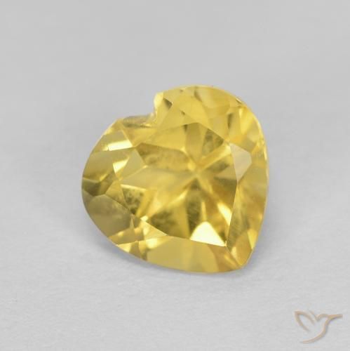 0.79ct 天然 中黄色 黄水晶, 心形, VVS-VS