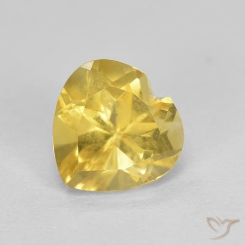 0.79克拉天然黄水晶，心形，VVS-VS
