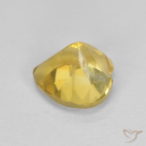 0.79克拉天然黄水晶，心形，VVS-VS