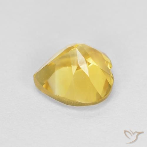 0.77克拉天然黄水晶，心形，VVS-VS