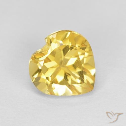 0.79克拉天然黄水晶，心形，VVS-VS