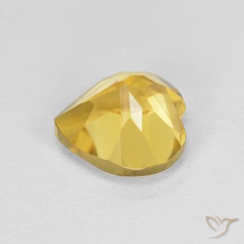 0.79克拉天然黄水晶，心形，VVS-VS