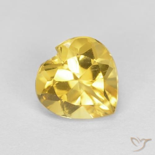 0.78克拉天然黄水晶，心形，VVS-VS