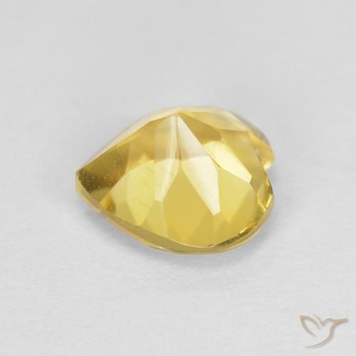 0.78克拉天然黄水晶，心形，VVS-VS