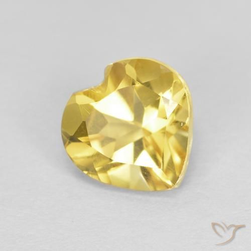 0.78ct 天然 中黄色 黄水晶, 心形, VVS-VS