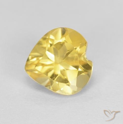 0.78克拉天然黄水晶，心形，VVS-VS