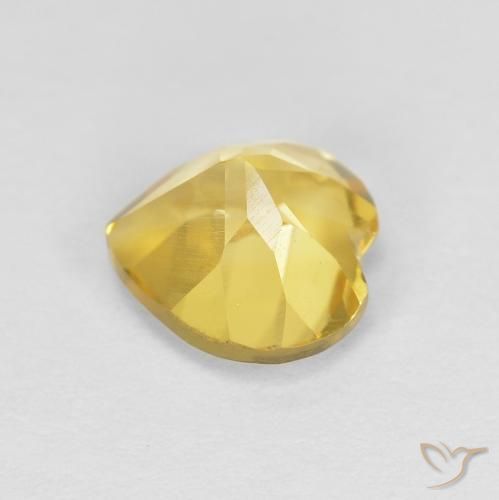 0.78克拉天然黄水晶，心形，VVS-VS