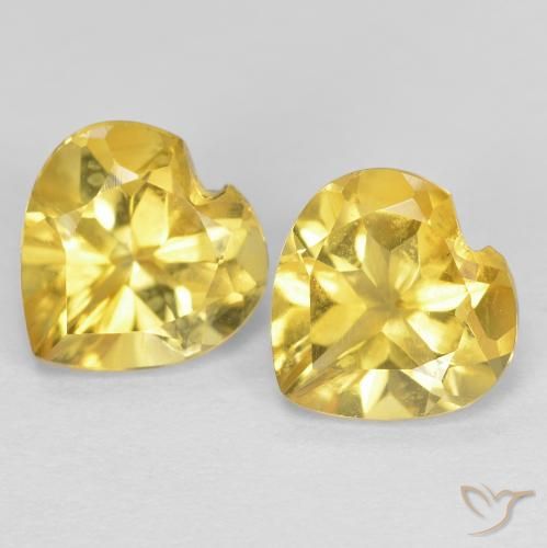 1.37克拉天然黄水晶，心形，VVS-VS
