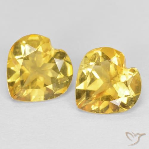 1.15ctw 天然 中黄色 黄水晶, 心形, VVS-VS