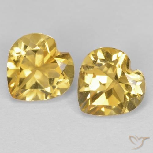 1.33克拉天然黄水晶，心形，VVS-VS