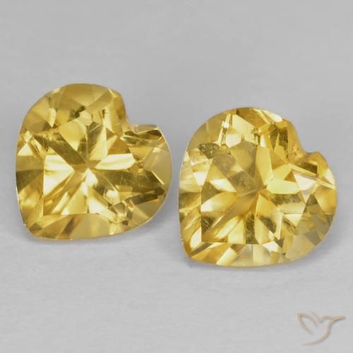 1.52ctw 天然 金色 黄水晶, 心形, VVS-VS