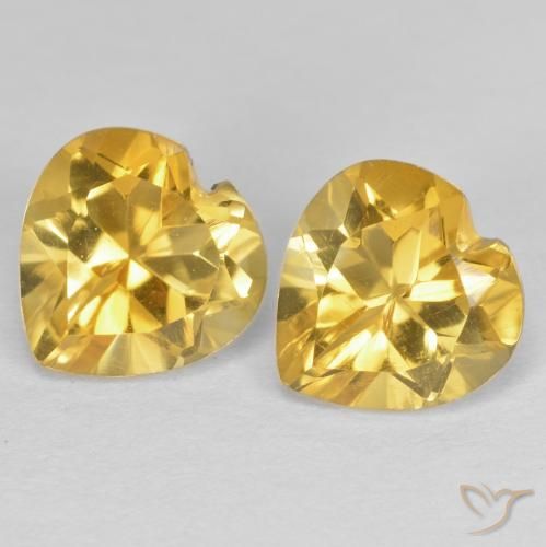 1.58ctw 天然 金色 黄水晶, 心形, VVS-VS