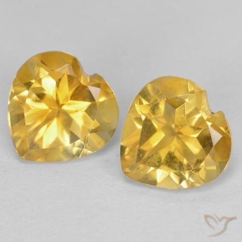 1.37克拉天然黄水晶，心形，VVS-VS