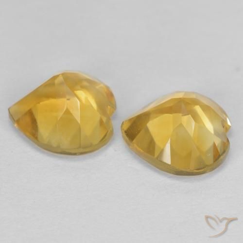 1.37克拉天然黄水晶，心形，VVS-VS