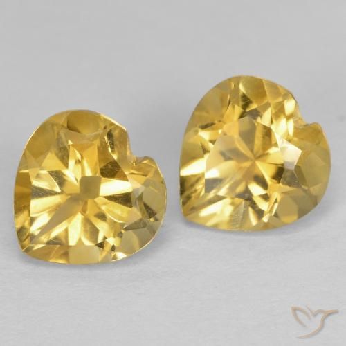1.47ctw 天然 深金 黄水晶, 心形, VVS-VS