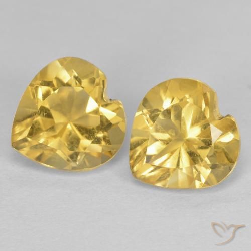 1.53ctw 天然 金色 黄水晶, 心形, VVS-VS