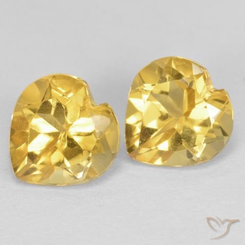 1.54ctw 天然 金橙色 黄水晶, 心形, VVS-VS