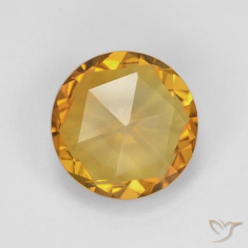 1.91ct 天然 金橙色 黄水晶, 圆形的, VVS