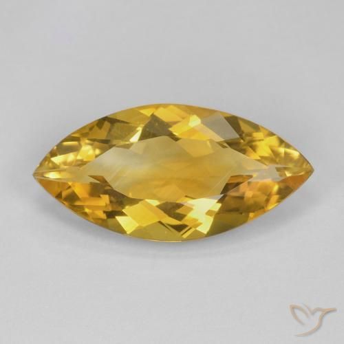 5.63ct 天然 金橙色 黄水晶, 榄尖形, VVS-VS