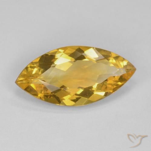 5.63克拉天然黄水晶，榄尖形，VVS-VS