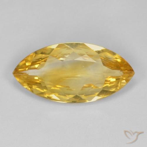 5.64ct 天然 中金 黄水晶, 榄尖形, VVS