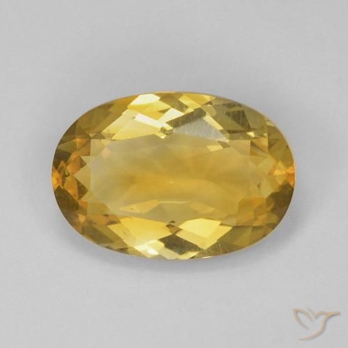 3.80ct 天然 中金 黄水晶, 椭圆形, VVS