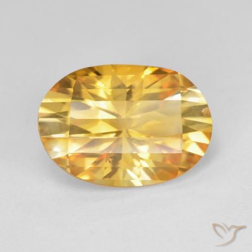 4.72ct 天然 中深金色 黄水晶, 椭圆形, VVS-VS