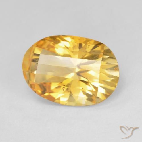 4.72克拉天然黄水晶，椭圆形，VVS-VS