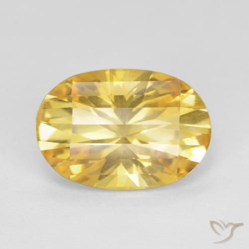 4.80ct 天然 亮金 黄水晶, 椭圆形, VS
