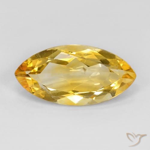 7.28ct 天然 金色 黄水晶, 榄尖形, VS