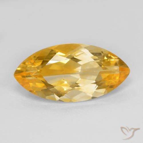7.42ct 天然 中金 黄水晶, 榄尖形, VVS