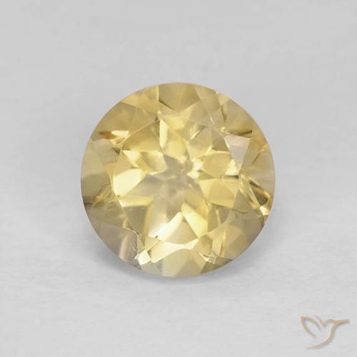 1.39ct 天然 中黄色 黄水晶, 圆形的, VVS