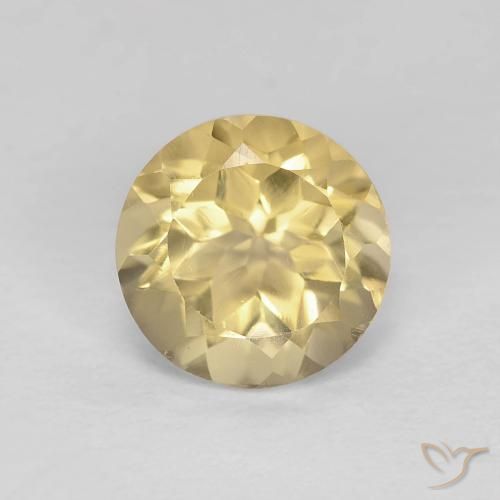 1.35ct 天然 暖黄 黄水晶, 圆形的, VVS