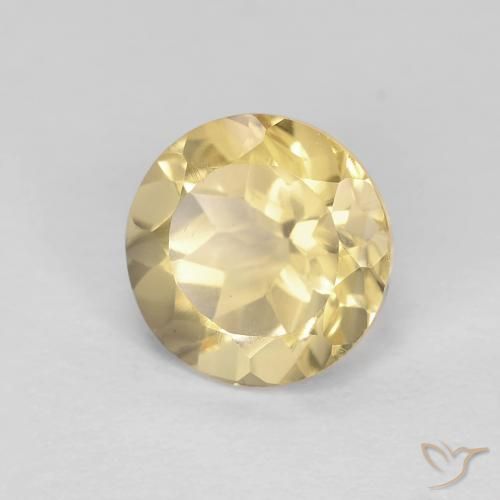1.35克拉天然黄水晶，圆形的，VVS