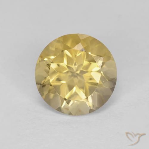 1.32ct 天然 中黄色 黄水晶, 圆形的, VVS