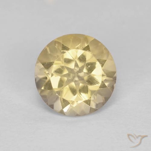1.26克拉天然黄色黄水晶，圆形切割，7.14毫米，VVS