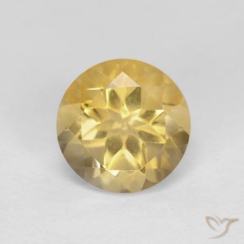 1.32ct 天然 中黄色 黄水晶, 圆形的, VVS