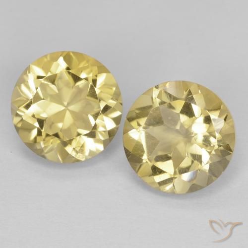 2.55ctw 天然 浅金色 黄水晶, 圆形的, VVS-VS